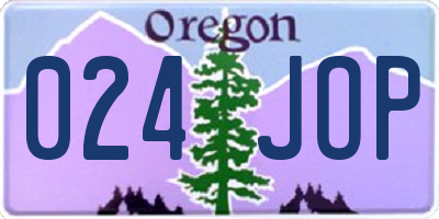 OR license plate 024JOP