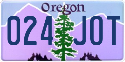 OR license plate 024JOT