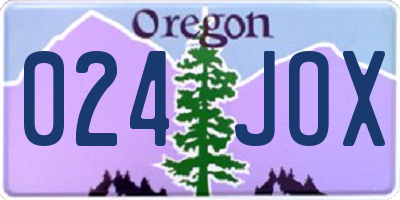 OR license plate 024JOX