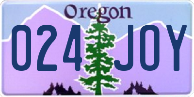 OR license plate 024JOY