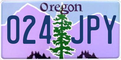 OR license plate 024JPY