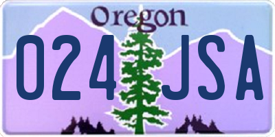 OR license plate 024JSA