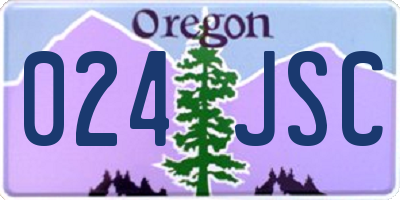 OR license plate 024JSC