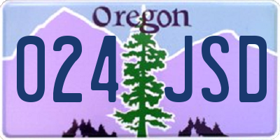 OR license plate 024JSD