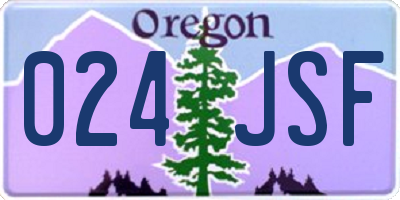 OR license plate 024JSF