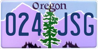 OR license plate 024JSG