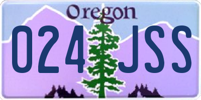 OR license plate 024JSS