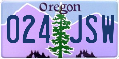 OR license plate 024JSW