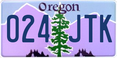 OR license plate 024JTK