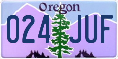 OR license plate 024JUF