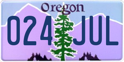 OR license plate 024JUL