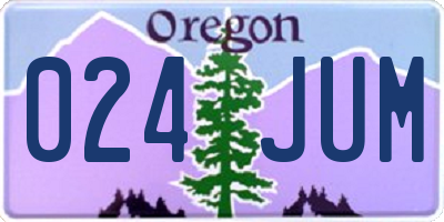 OR license plate 024JUM