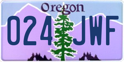 OR license plate 024JWF