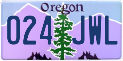 OR license plate 024JWL