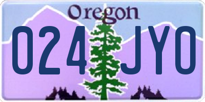 OR license plate 024JYO