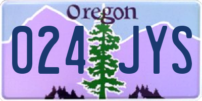 OR license plate 024JYS