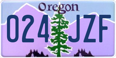 OR license plate 024JZF