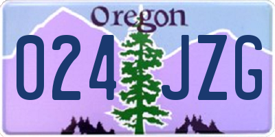 OR license plate 024JZG