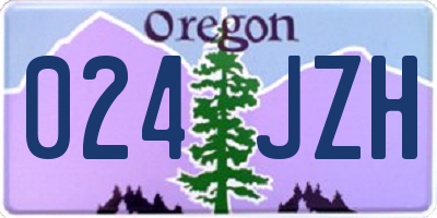 OR license plate 024JZH