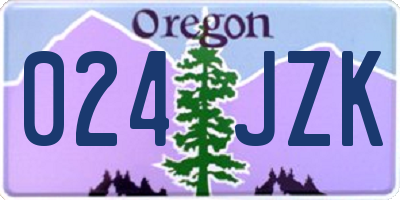 OR license plate 024JZK