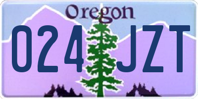 OR license plate 024JZT