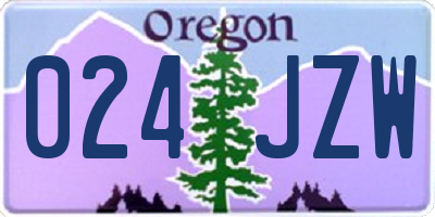 OR license plate 024JZW