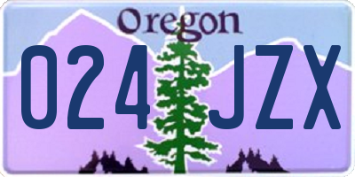 OR license plate 024JZX