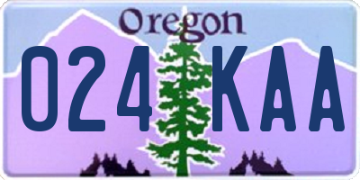 OR license plate 024KAA