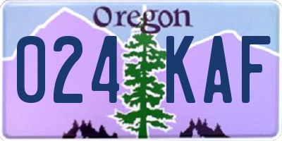 OR license plate 024KAF