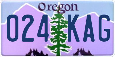 OR license plate 024KAG