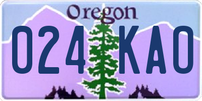 OR license plate 024KAO