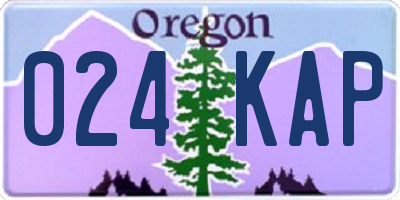 OR license plate 024KAP