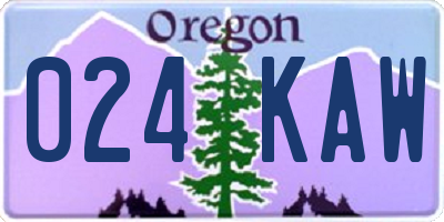 OR license plate 024KAW