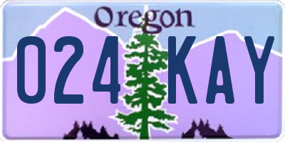 OR license plate 024KAY