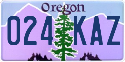 OR license plate 024KAZ