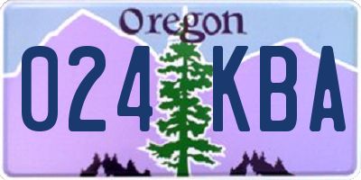 OR license plate 024KBA