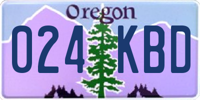 OR license plate 024KBD