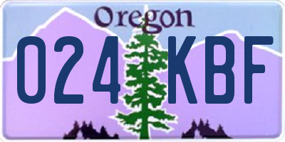 OR license plate 024KBF