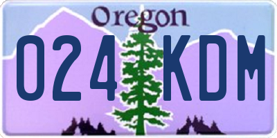 OR license plate 024KDM