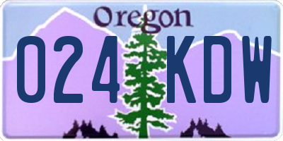 OR license plate 024KDW