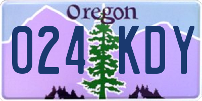 OR license plate 024KDY