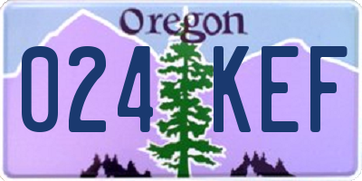OR license plate 024KEF