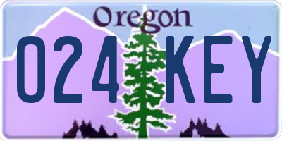 OR license plate 024KEY
