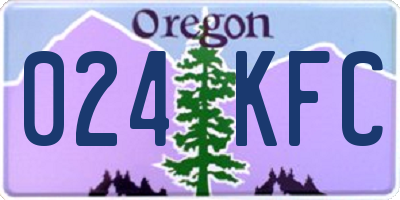 OR license plate 024KFC