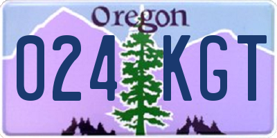 OR license plate 024KGT