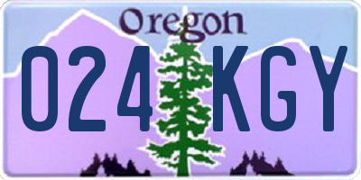 OR license plate 024KGY