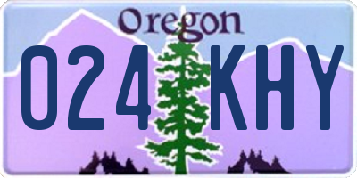 OR license plate 024KHY