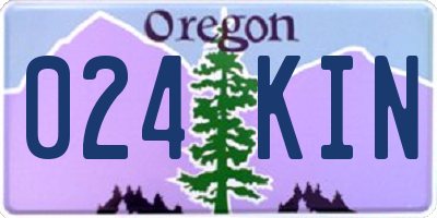 OR license plate 024KIN