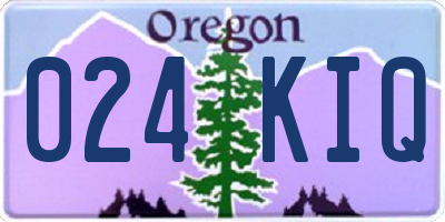OR license plate 024KIQ