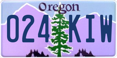 OR license plate 024KIW
